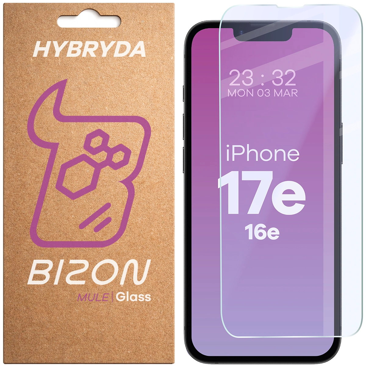 Szkło hybrydowe na ekran Bizon Hybrid Mule do iPhone 16e